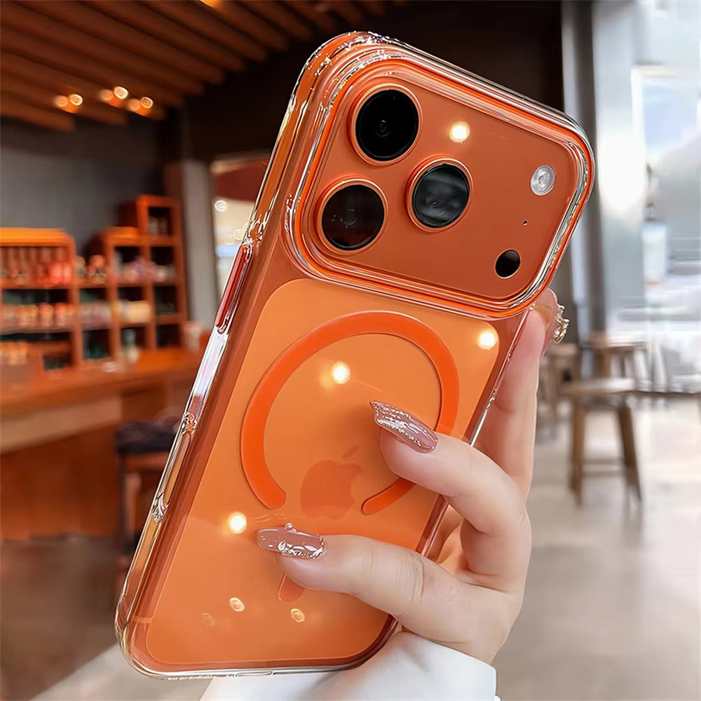 Luxury iPhone Case — Transparent Ultra-Thin MagSafe Magnetic Clear PC+TPU Shockproof Protective Cover