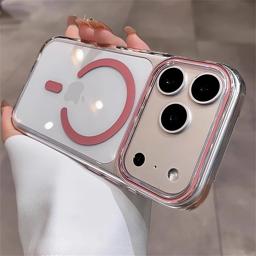 Luxury iPhone Case — Transparent Ultra-Thin MagSafe Magnetic Clear PC+TPU Shockproof Protective Cover
