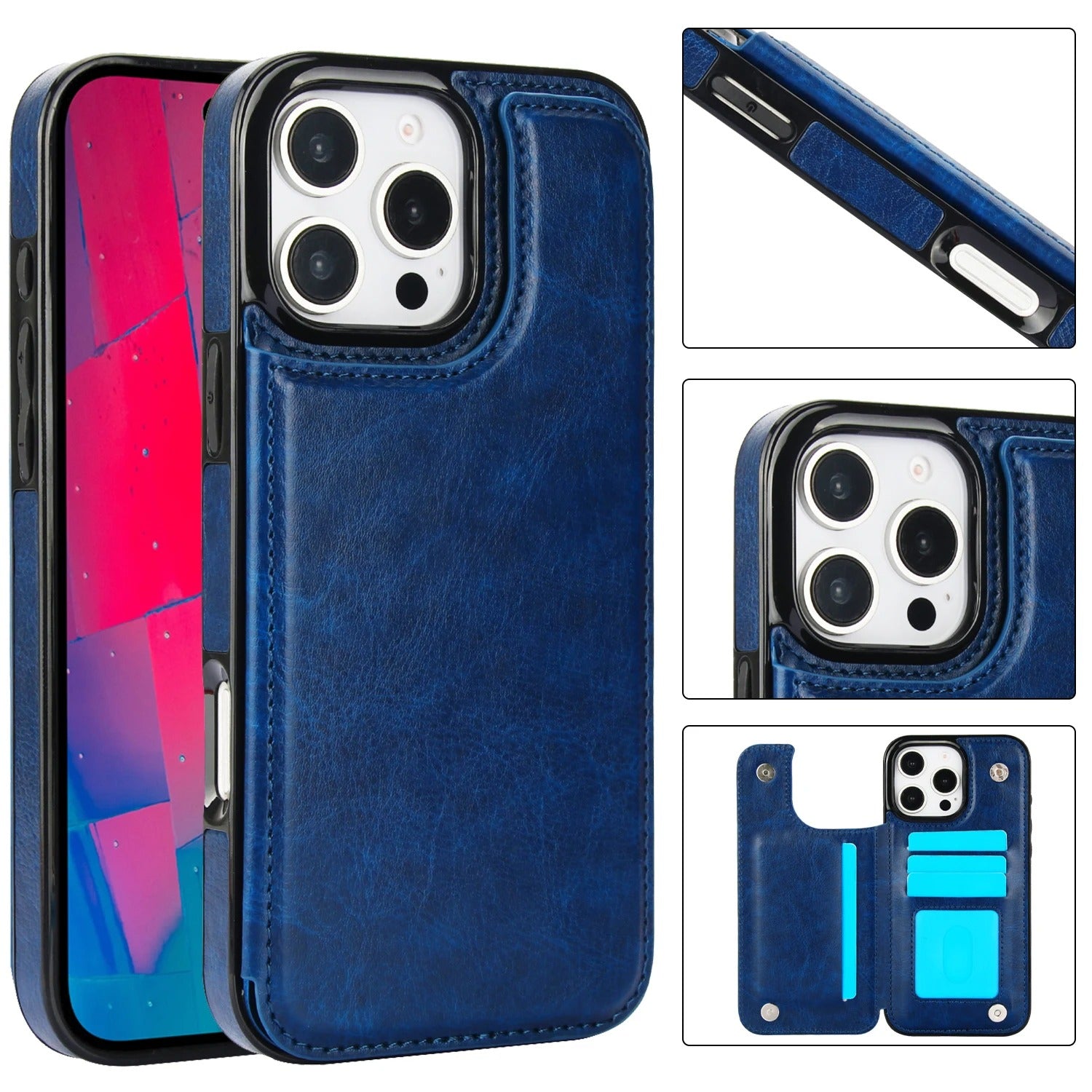 Luxury iPhone Case — Wallet Card Holder Flip Cover with Dual-Layer Leather Build and Full-Protection Design