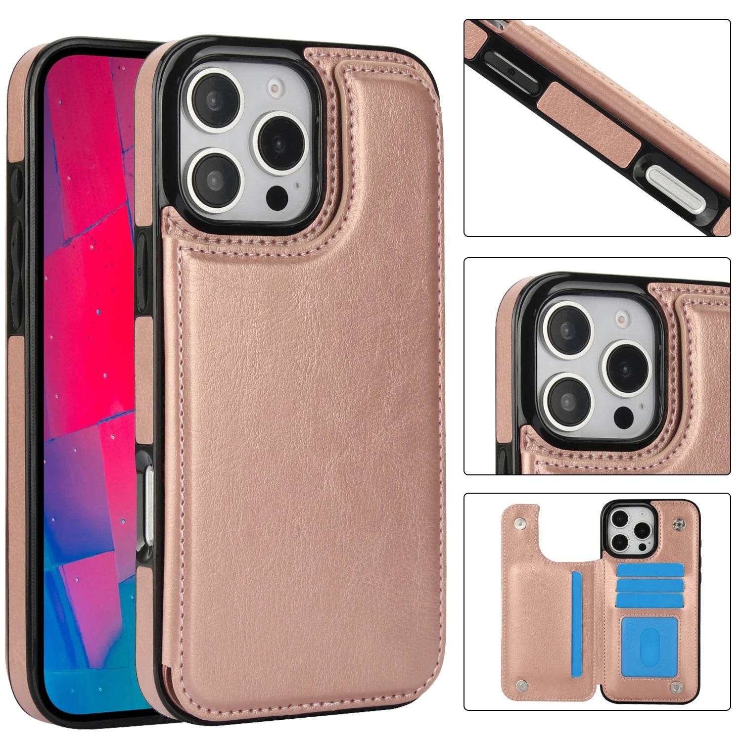 Luxury iPhone Case — Wallet Card Holder Flip Cover with Dual-Layer Leather Build and Full-Protection Design