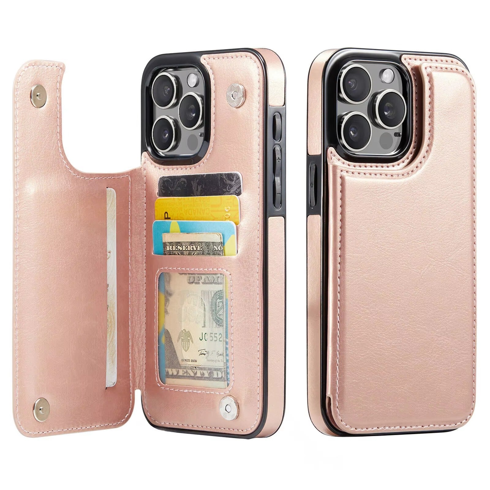 Luxury iPhone Case — Wallet Card Holder Flip Cover with Dual-Layer Leather Build and Full-Protection Design
