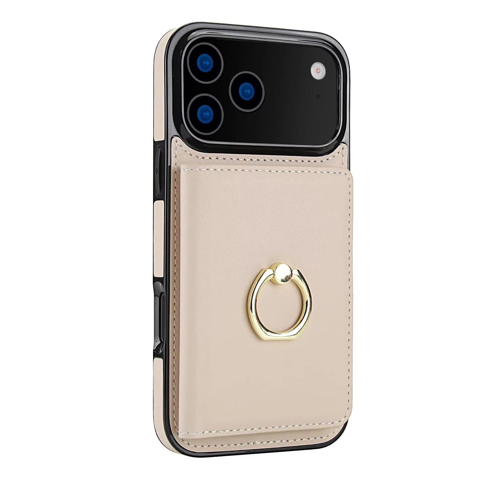 Luxury iPhone Case — Wallet Cover with Card Holder, 360° Rotating Ring Kickstand, Magnetic Clasp & Shockproof PU Leather Full-Coverage Design for iPhone 17 Pro Max and Air