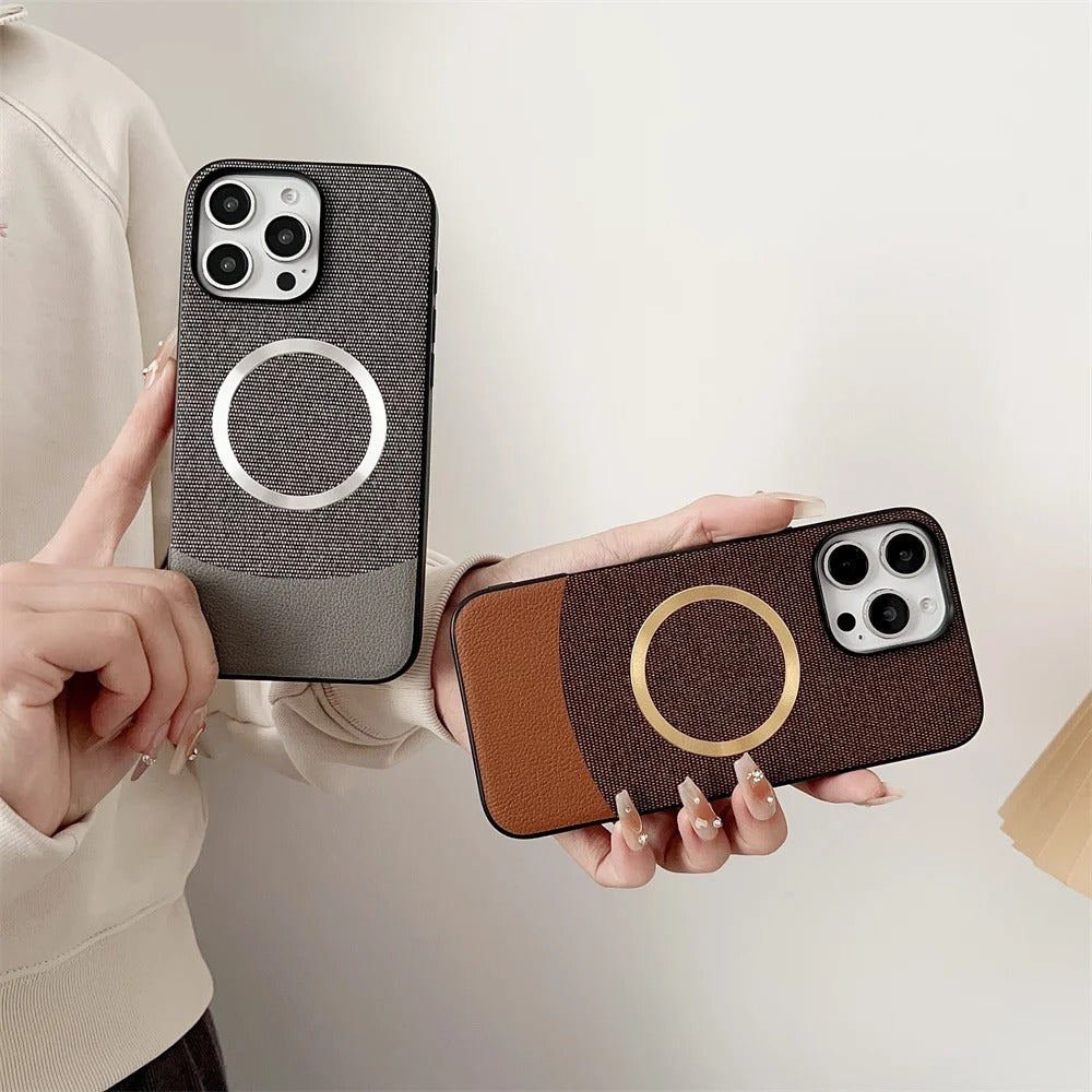 Luxury iPhone Fabric MagSafe Case — Ultra-Slim Business Cloth Cover with Magnetic Wireless Charging, Shockproof Anti-Fingerprint Scratch-Resistant Design