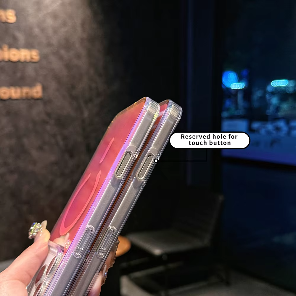 Luxury iPhone MagSafe Case Aurora Gradient Laser Design — Luggage Style Tough Cover, Shockproof Protective Finish for a Stylish Blue Look