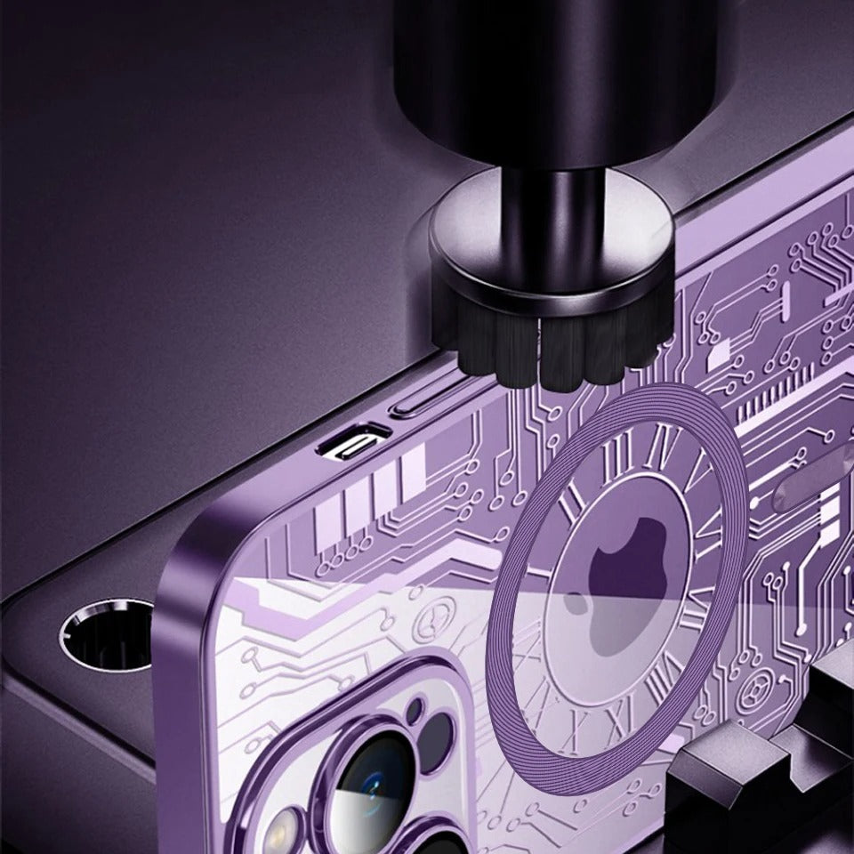 Luxury iPhone MagSafe Case Plating Design — Soft Magnetic Bumper Cover, Wireless Charging Compatible, Slim Shockproof Anti-Fingerprint Transparent Protection