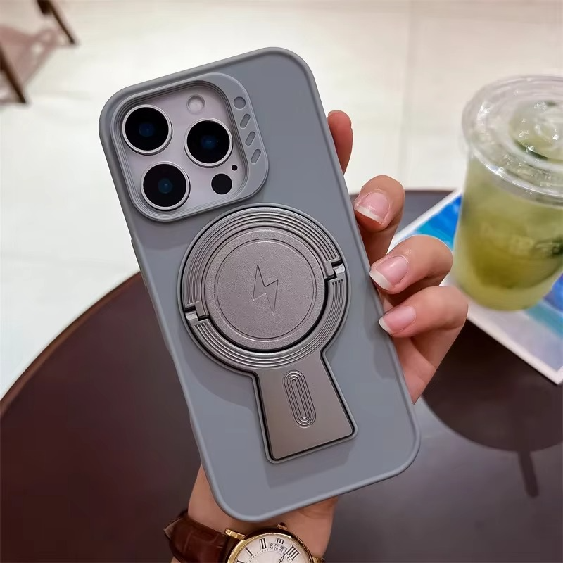 Luxury iPhone MagSafe Case with Lanyard — Magnetic Bumper Cover, Wireless Charging Compatible, Slim Shockproof Design with Kickstand Holder