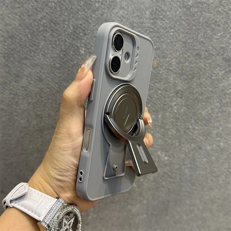 Luxury iPhone MagSafe Case with Lanyard — Magnetic Bumper Cover, Wireless Charging Compatible, Slim Shockproof Design with Kickstand Holder