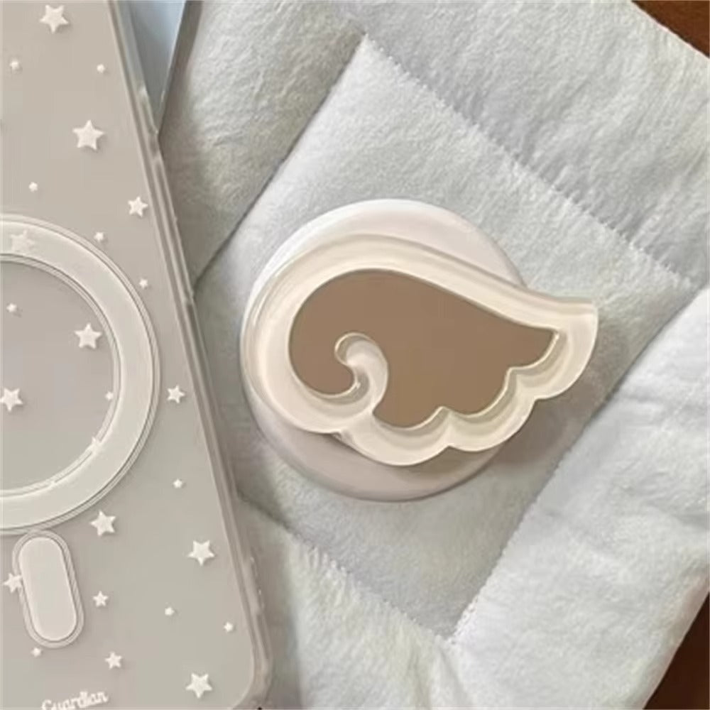 Luxury iPhone MagSafe Cute 3D Wing Mirror Phone Grip, Cartoon Finger Ring Stand Holder with Foldable Kickstand Design