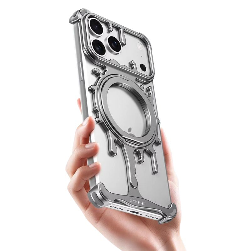 Minimalist iPhone Case — Frameless Magnetic Metal Back Cover with Shockproof Anti-Scratch Dustproof Design