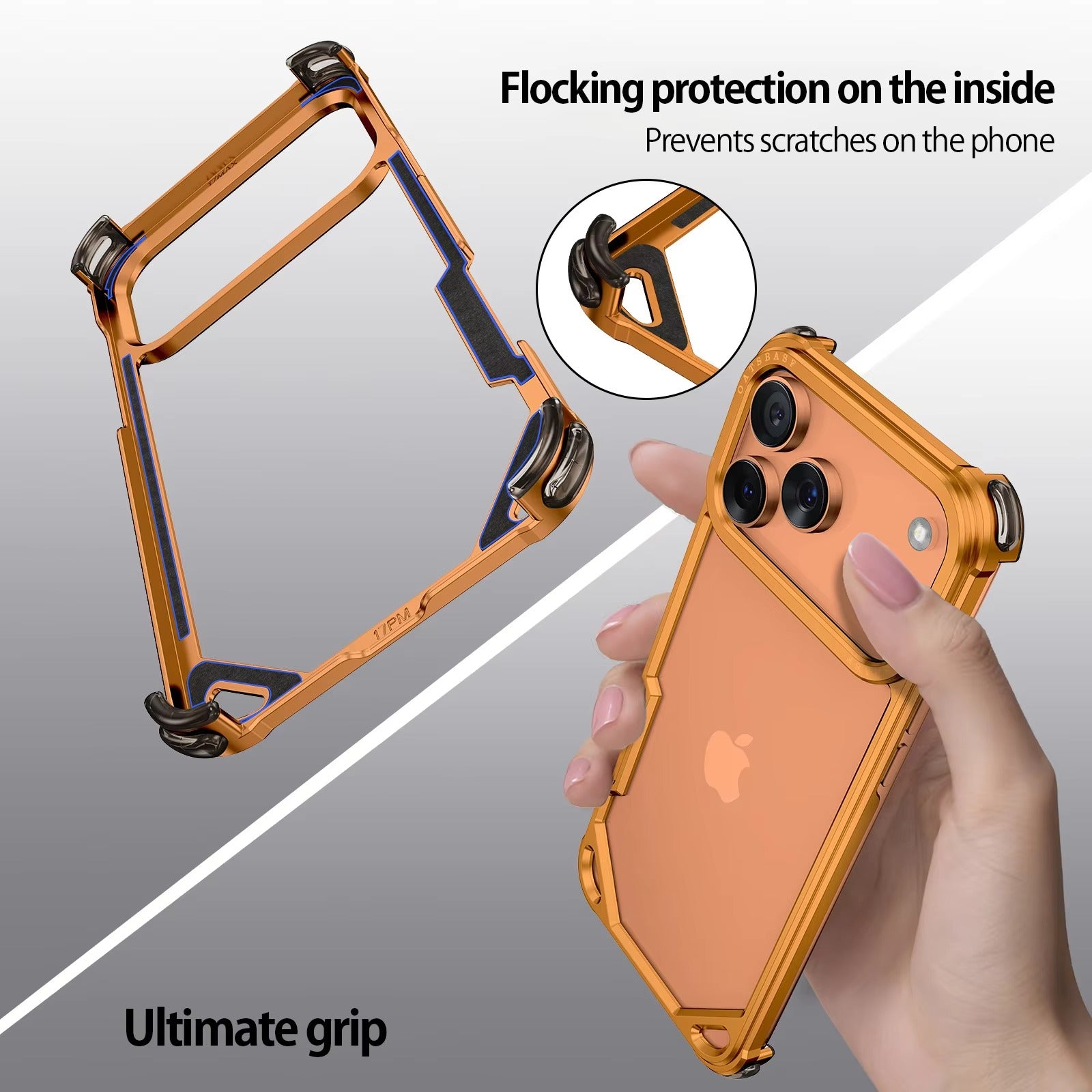 Minimalist iPhone Case — Ultra-Thin Aluminum Alloy Cover with Shockproof Protection and Wireless-Charging Support