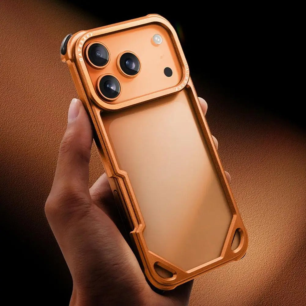 Minimalist iPhone Case — Ultra-Thin Aluminum Alloy Cover with Shockproof Protection and Wireless-Charging Support