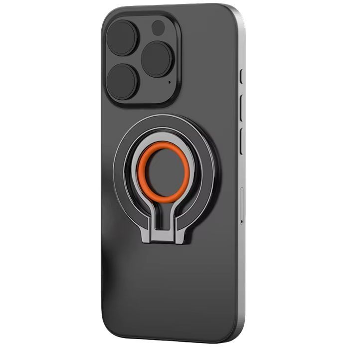 Minimalist iPhone Magnetic Finger Ring Holder, Slim MagSafe Phone Grip Stand with Secure Hold & Smooth Rotation