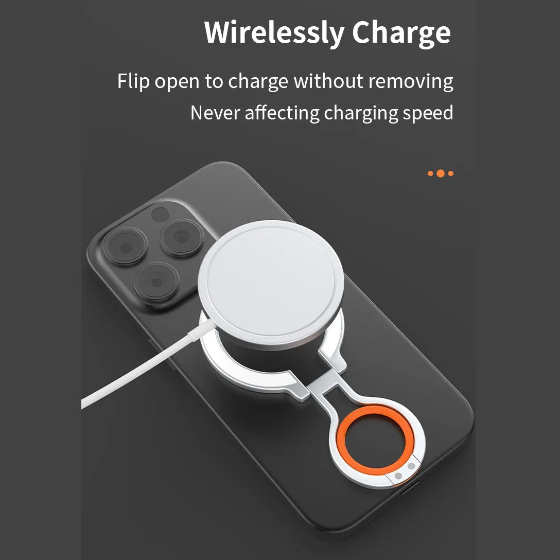 Minimalist iPhone Magnetic Finger Ring Holder, Slim MagSafe Phone Grip Stand with Secure Hold & Smooth Rotation