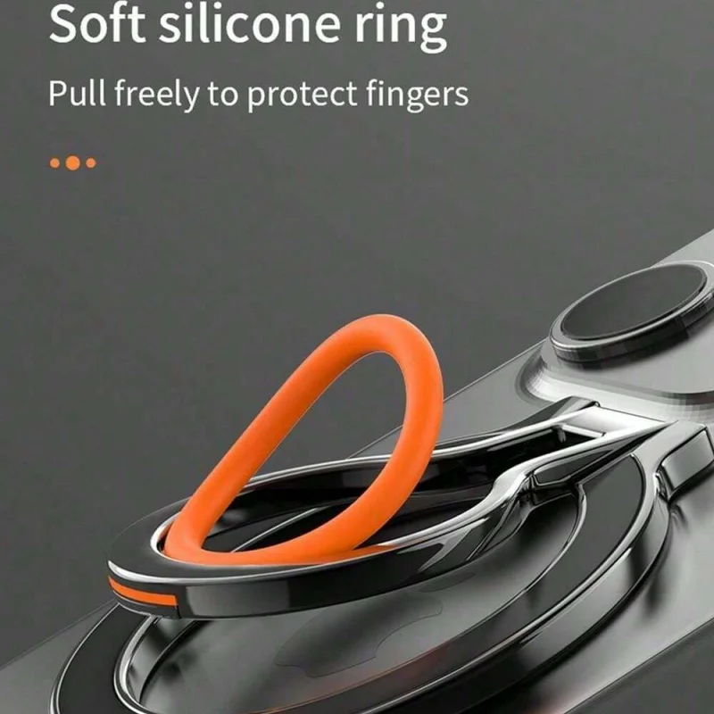 Minimalist iPhone Magnetic Finger Ring Holder, Slim MagSafe Phone Grip Stand with Secure Hold & Smooth Rotation