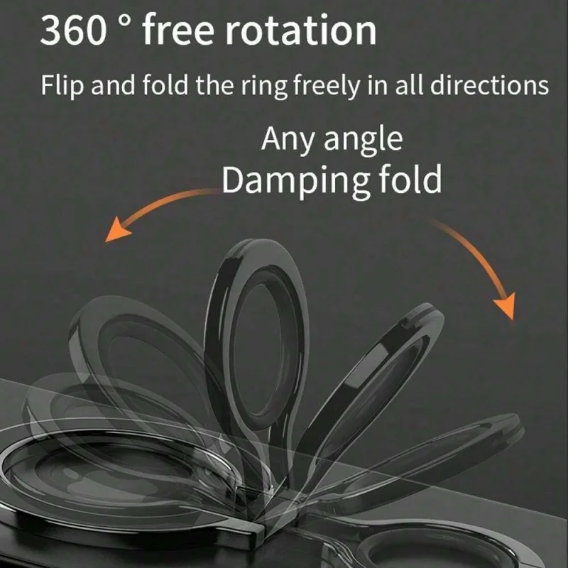 Minimalist iPhone Magnetic Finger Ring Holder, Slim MagSafe Phone Grip Stand with Secure Hold & Smooth Rotation