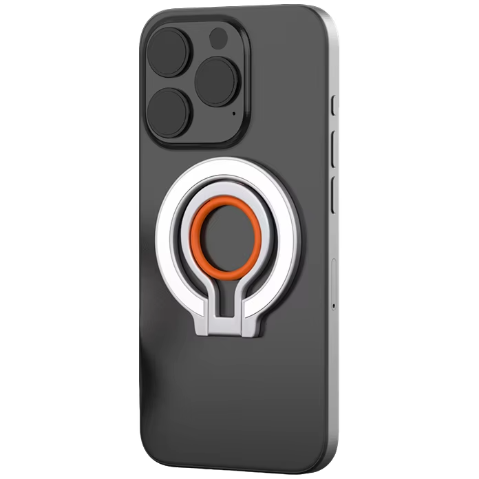 Minimalist iPhone Magnetic Finger Ring Holder, Slim MagSafe Phone Grip Stand with Secure Hold & Smooth Rotation