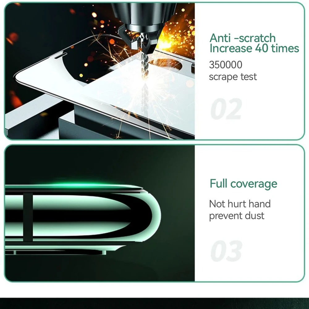 Premium HD Tempered Glass Screen Protector for iPhone – Full Screen Coverage, Anti Blue-Ray, Anti-Scratch & Anti-Shatter Protection