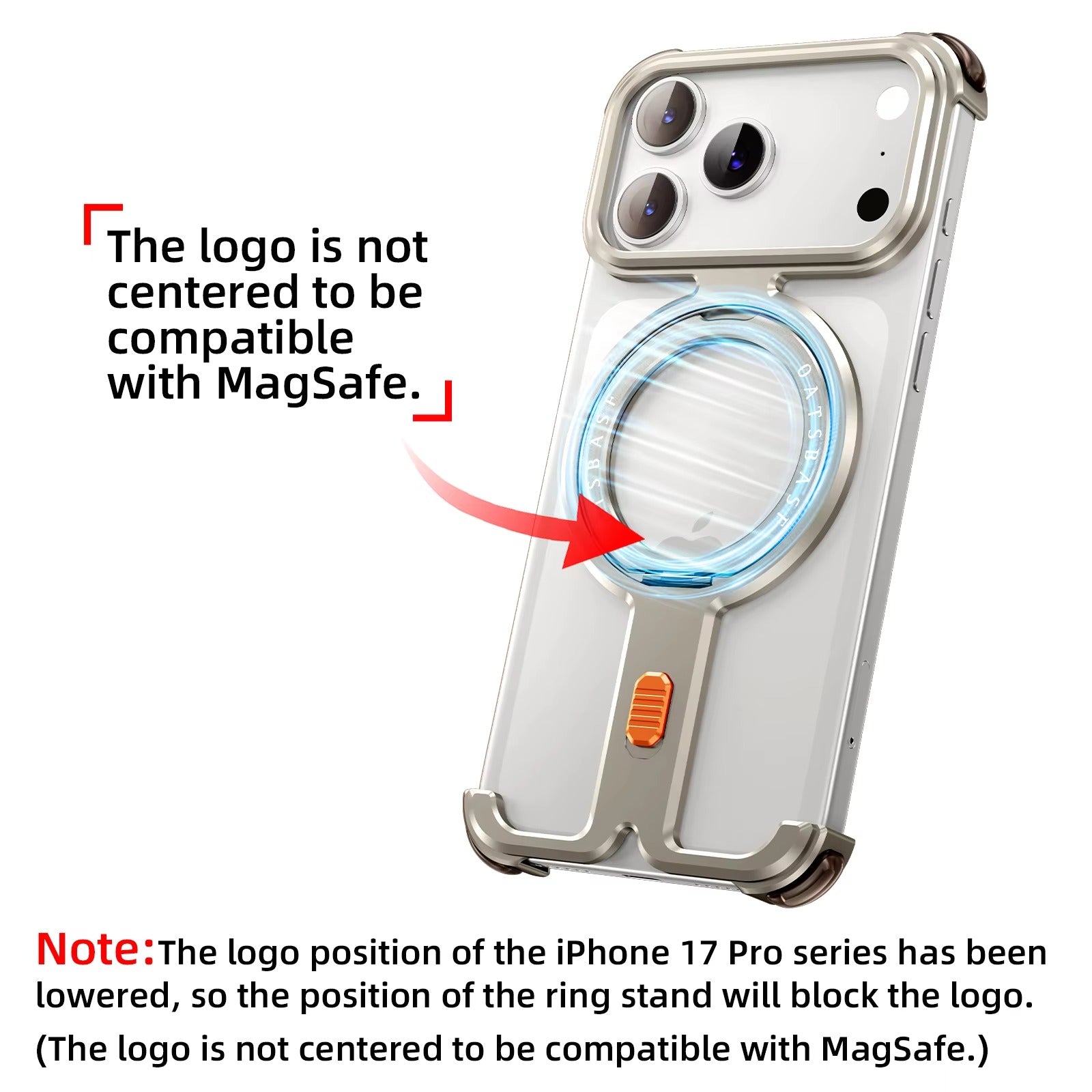 Premium iPhone Case — Magnetic Shockproof Slim Protective Cover with 360° Rotating Stand and Frameless Aluminum Alloy Bumper Wireless-Charging Compatibility