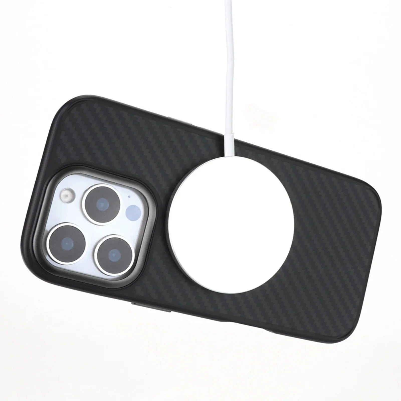 Premium iPhone Case — 1500D Aviation Carbon Fiber MagSafe Cover with Shockproof TPU Shell, Ultra-Lightweight High-Strength Protection
