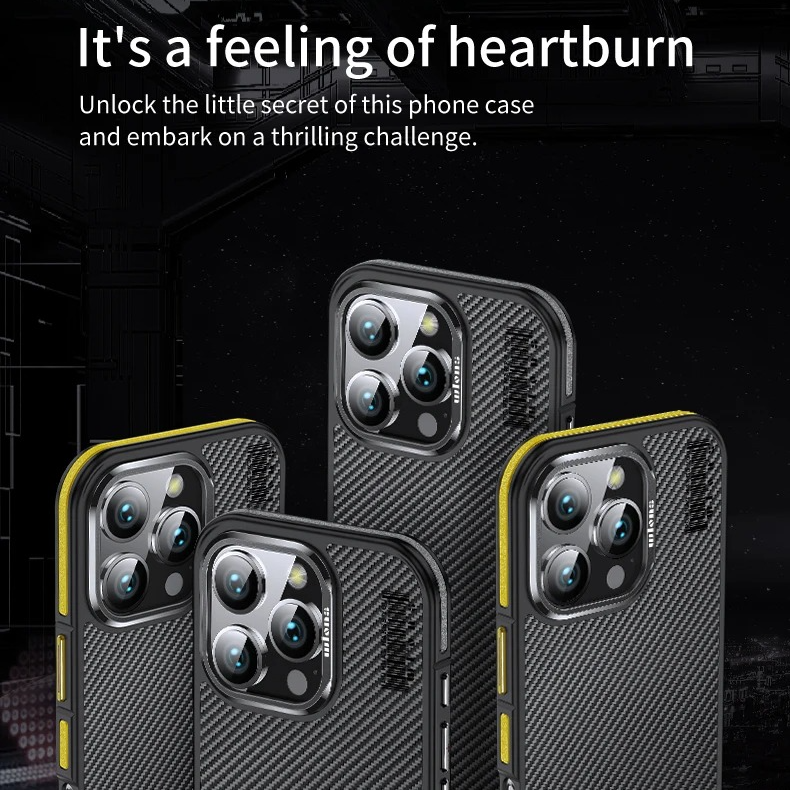 Premium iPhone Case — 600D Kevlar Series Magnetic Cover with Metal Camera Ring, Shockproof Half-Wrapped PC+TPU Design & MagSafe Compatibility