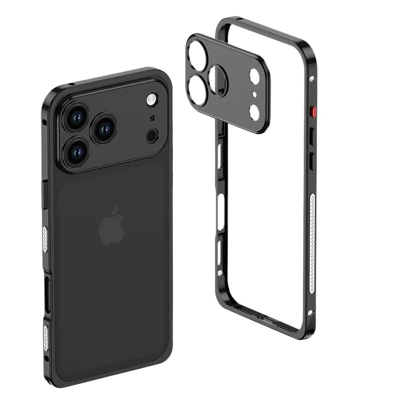 Premium iPhone Case — Aluminum Alloy Frame Cover with Heat-Dissipation Design and Shockproof Durable Metal Protection