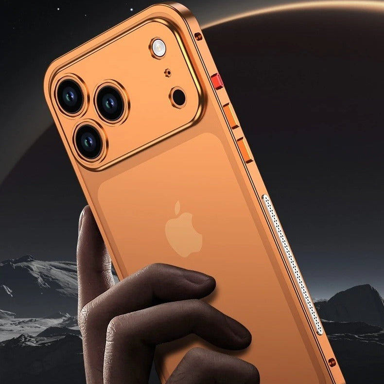 Premium iPhone Case — Aluminum Alloy Frame Cover with Heat-Dissipation Design and Shockproof Durable Metal Protection