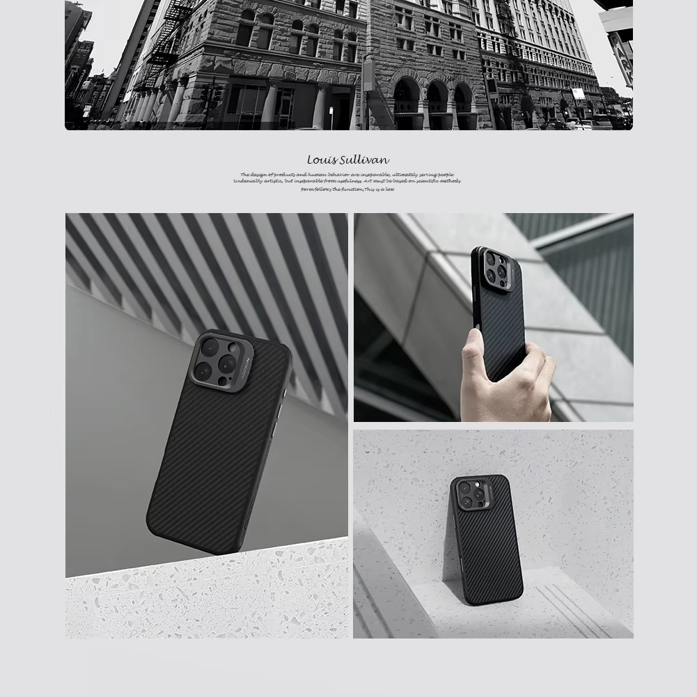 Premium iPhone Case — CarboProp Magnetic TPU+PC Cover with Lens Holder, Shockproof Protective Shell & MagSafe-Compatible Design