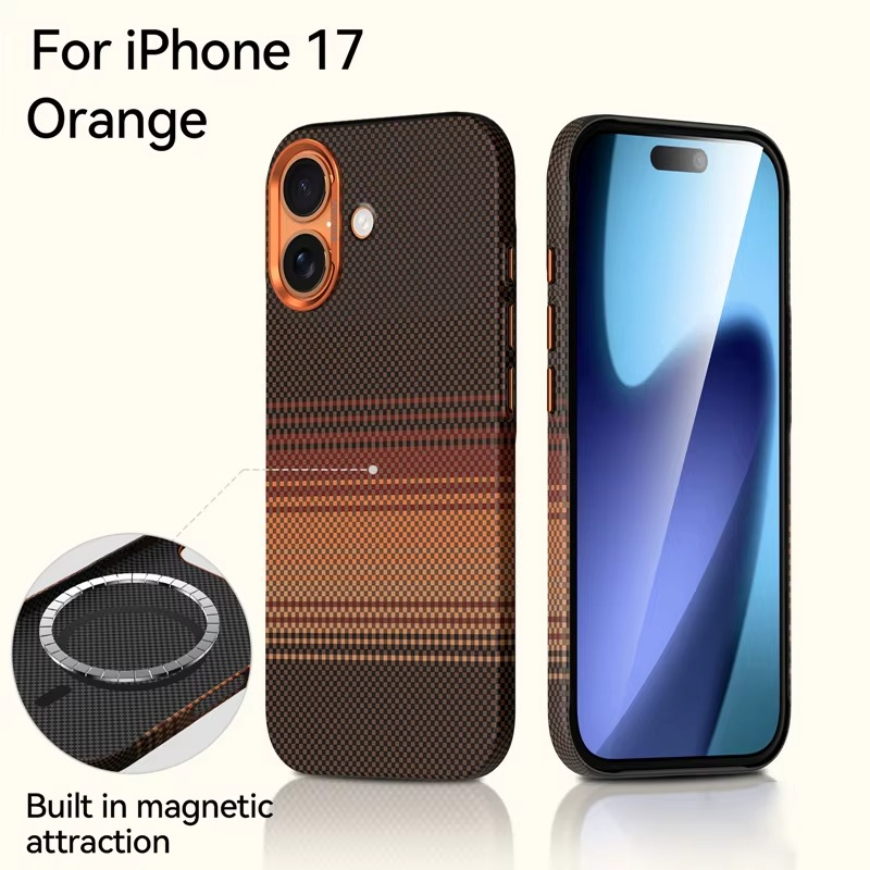 Premium iPhone Case — Carbon Fiber Pattern MagSafe Cover with Kevlar-Style Shockproof PC Hard Protection & Magnetic Alignment Design