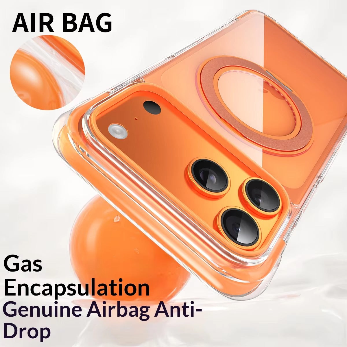 Premium iPhone Case — MagSafe Clear Protective Cover with 360° Ring Holder, Dustproof Design and Precise Fit Plastic Back Finish