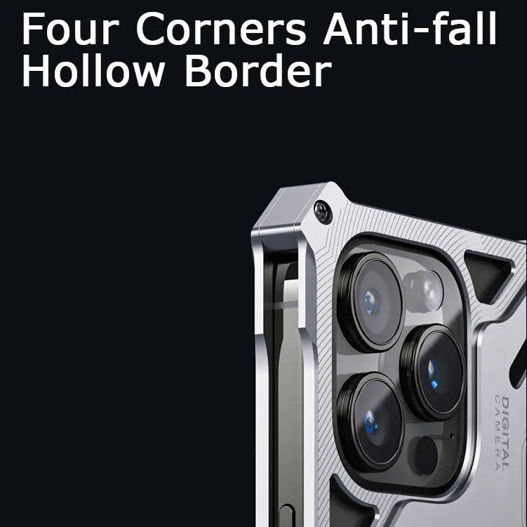 Premium iPhone Case — Magnetic Metal Protective Cover with Invisible Kickstand, Heavy-Duty Anti-Fall Design, Matte Anti-Fingerprint Finish & Non-Slip Grip