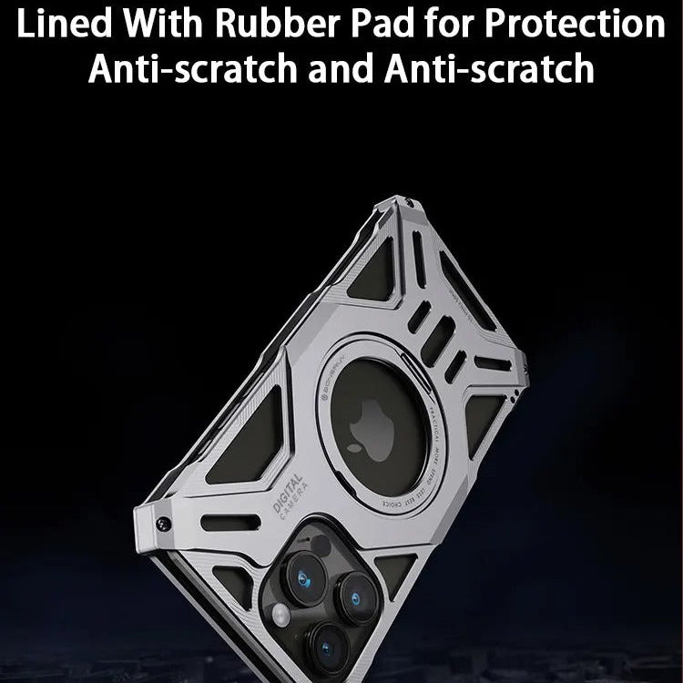 Premium iPhone Case — Magnetic Metal Protective Cover with Invisible Kickstand, Heavy-Duty Anti-Fall Design, Matte Anti-Fingerprint Finish & Non-Slip Grip