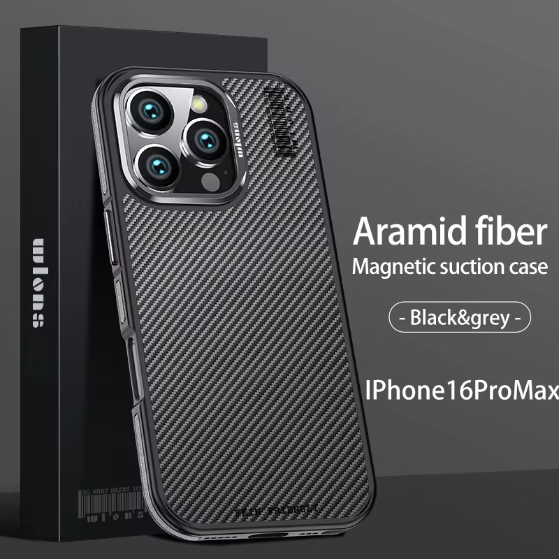 Premium iPhone Case — Real 600D Kevlar Aramid Fiber Half-Wrapped Cover with MagSafe Magnetic Wireless Charging, Shockproof Anti-Scratch Anti-Fingerprint Design