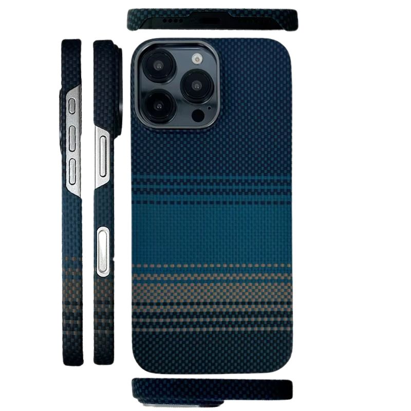 Premium iPhone Case — Real Carbon Fiber Aramid Ultra-Thin Full-Coverage Cover with No-Case Feel, Shockproof Anti-Fingerprint Lightweight Design