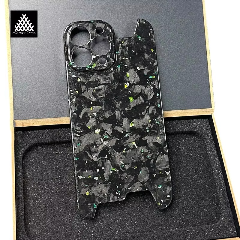 Premium iPhone Case — Real Glossy Forged Carbon Fiber Ultra-Thin Lightweight Cover with Slim Half-Wrapped Protective Design