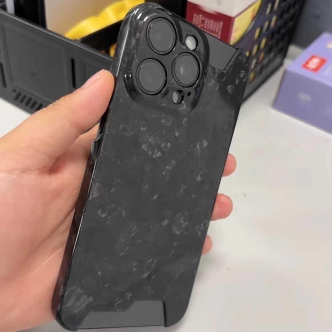 Premium iPhone Case — Real Glossy Forged Carbon Fiber Ultra-Thin Lightweight Cover with Slim Half-Wrapped Protective Design