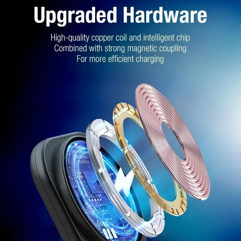 Premium iPhone MagSafe 3-in-1 Magnetic Wireless Charger Stand, Fast Charging Station for Phone, Watch & Earbuds with Type-C Power Input