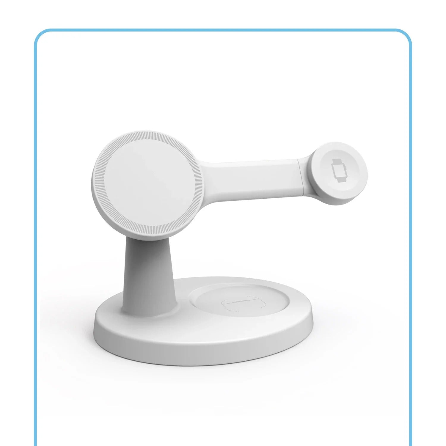 Premium iPhone MagSafe 3-in-1 Magnetic Wireless Charger Stand, Fast Charging Station for Phone, Watch & Earbuds with Type-C Power Input