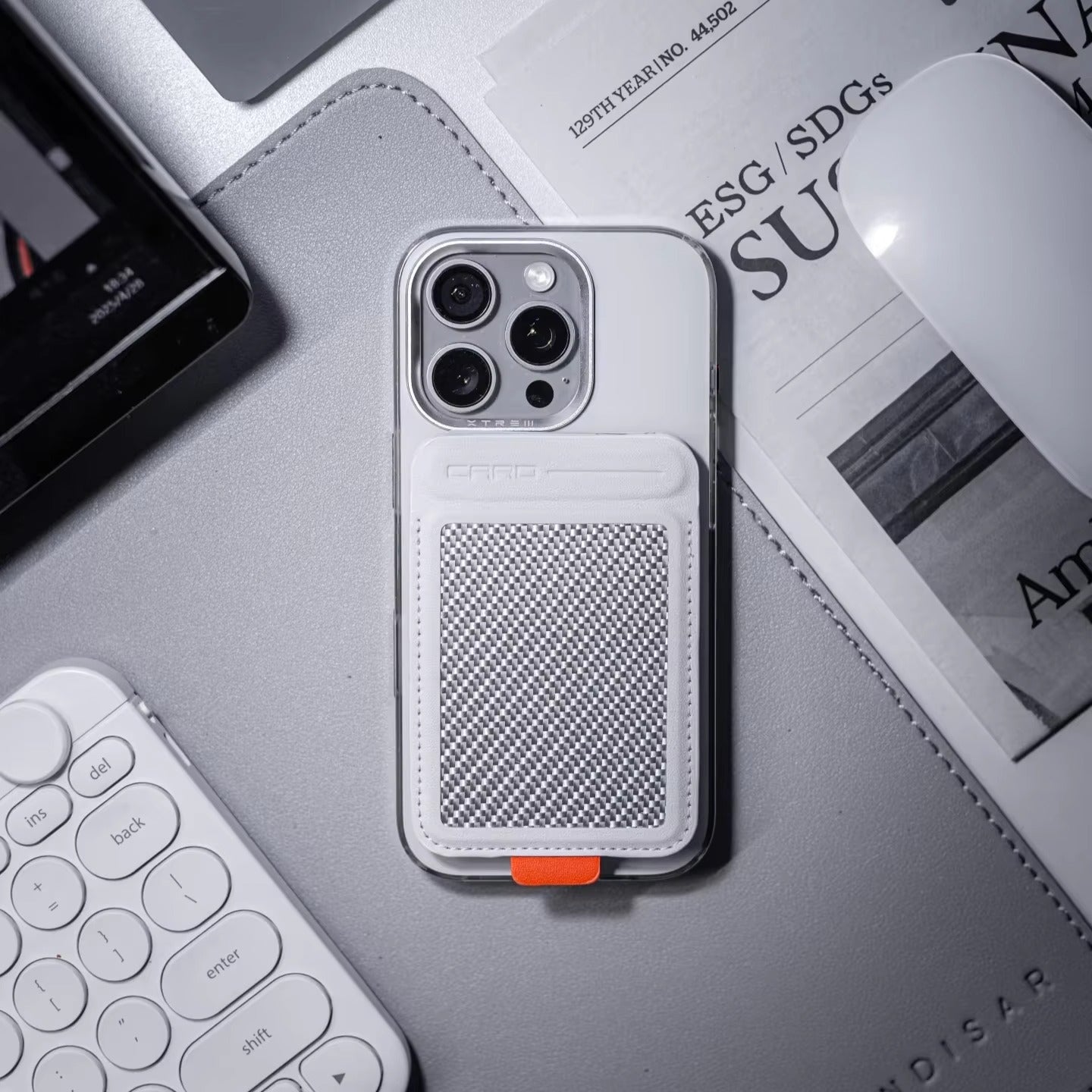 Premium iPhone MagSafe Card Holder with Stand, Genuine Carbon Fiber Business Wallet with RFID Protection & Secure Credit Card Storage