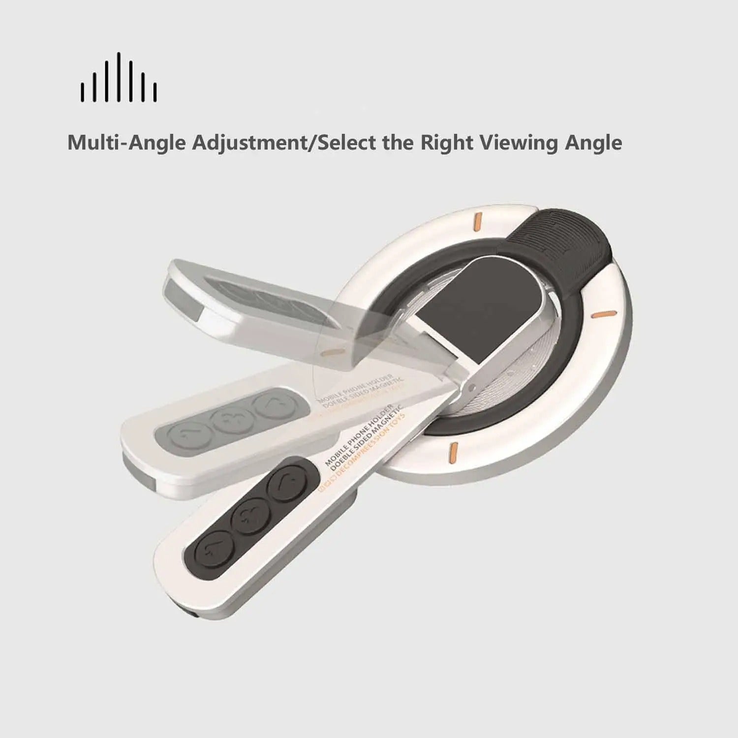 Premium iPhone MagSafe Phone Grip Stand, 3-in-1 Magnetic Finger Ring Holder with Double-Sided Aluminum Design for Secure Grip & Hands-Free Viewing