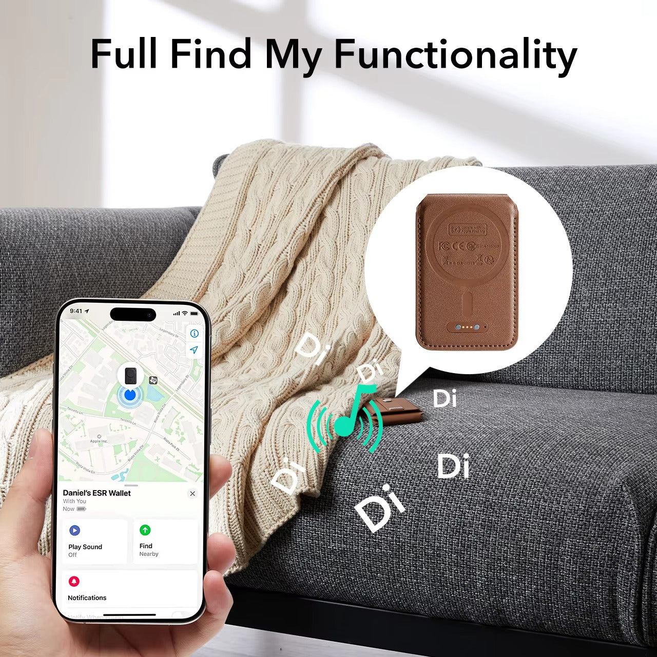 Premium iPhone Magnetic RFID Wallet Card Holder, MagSafe-Compatible Slim Vegan Leather Wallet with Secure Storage