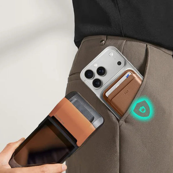 Premium iPhone Magnetic RFID Wallet Card Holder, MagSafe-Compatible Slim Vegan Leather Wallet with Secure Storage