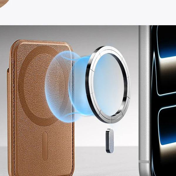 Premium iPhone Magnetic RFID Wallet Card Holder, MagSafe-Compatible Slim Vegan Leather Wallet with Secure Storage