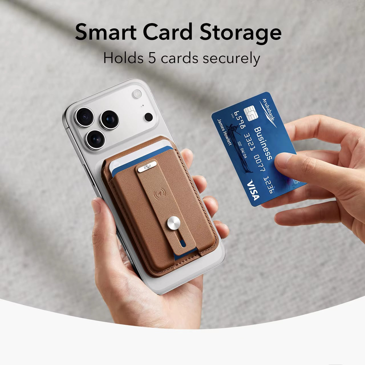 Premium iPhone Magnetic RFID Wallet Card Holder, MagSafe-Compatible Slim Vegan Leather Wallet with Secure Storage