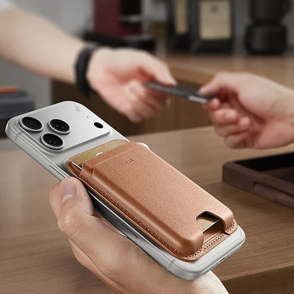 Premium iPhone Magnetic RFID Wallet Card Holder, MagSafe-Compatible Slim Vegan Leather Wallet with Secure Storage