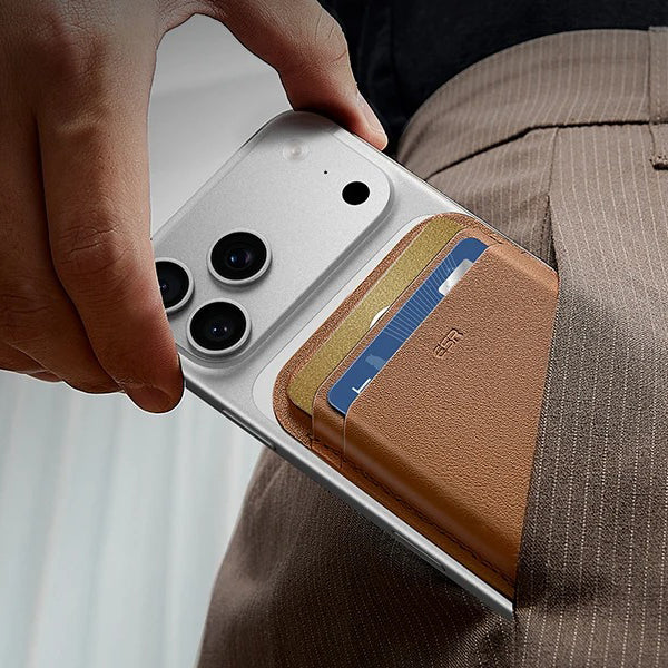 Premium iPhone Magnetic RFID Wallet Card Holder, MagSafe-Compatible Slim Vegan Leather Wallet with Secure Storage