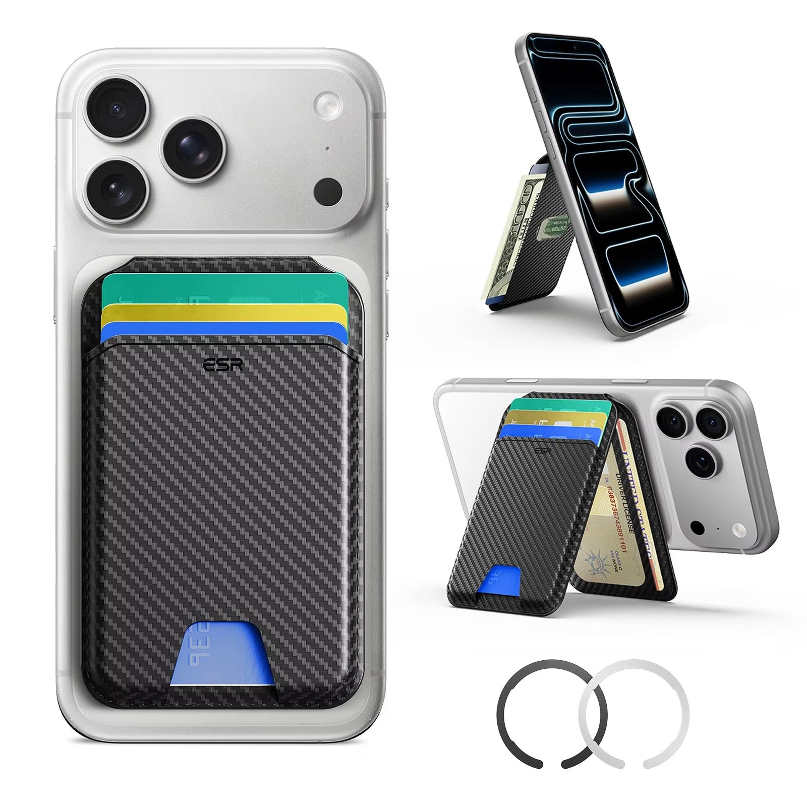 Premium iPhone Magnetic RFID Wallet Card Holder, MagSafe-Compatible Slim Vegan Leather Wallet with Secure Storage