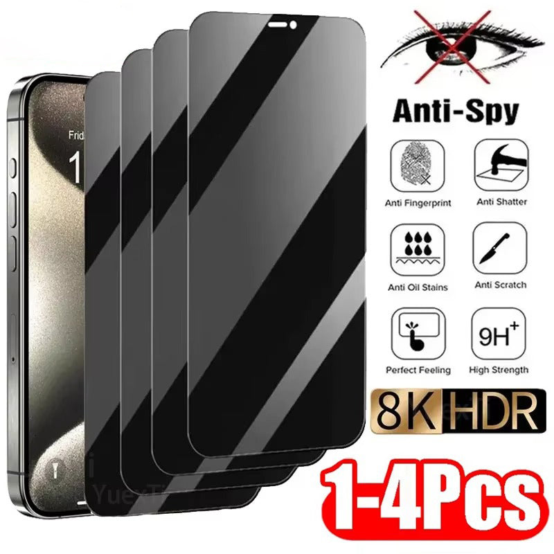 Premium iPhone Privacy Screen Protector – Anti-Spy Tempered Glass, Full Screen Front Protection, Clear View Display, Scratch-Resistant Protective Glass