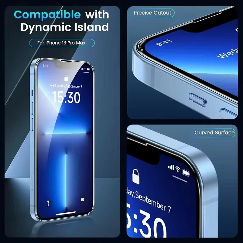 Premium iPhone Tempered Glass Screen Protector 4PCS – HD Clear Anti-Scratch, Anti-Shatter Full Protection Glass Film