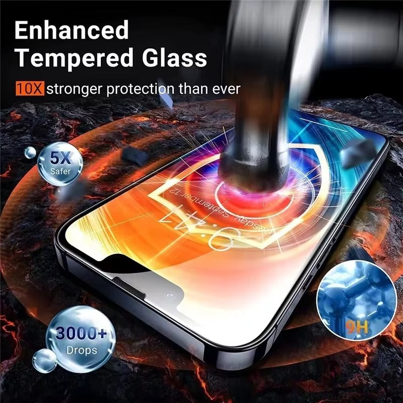 Premium iPhone Tempered Glass Screen Protector – Clear HD Front Protection, Anti-Scratch & Shatter-Resistant Glass, Smooth Touch Sensitivity, Durable Protective Film