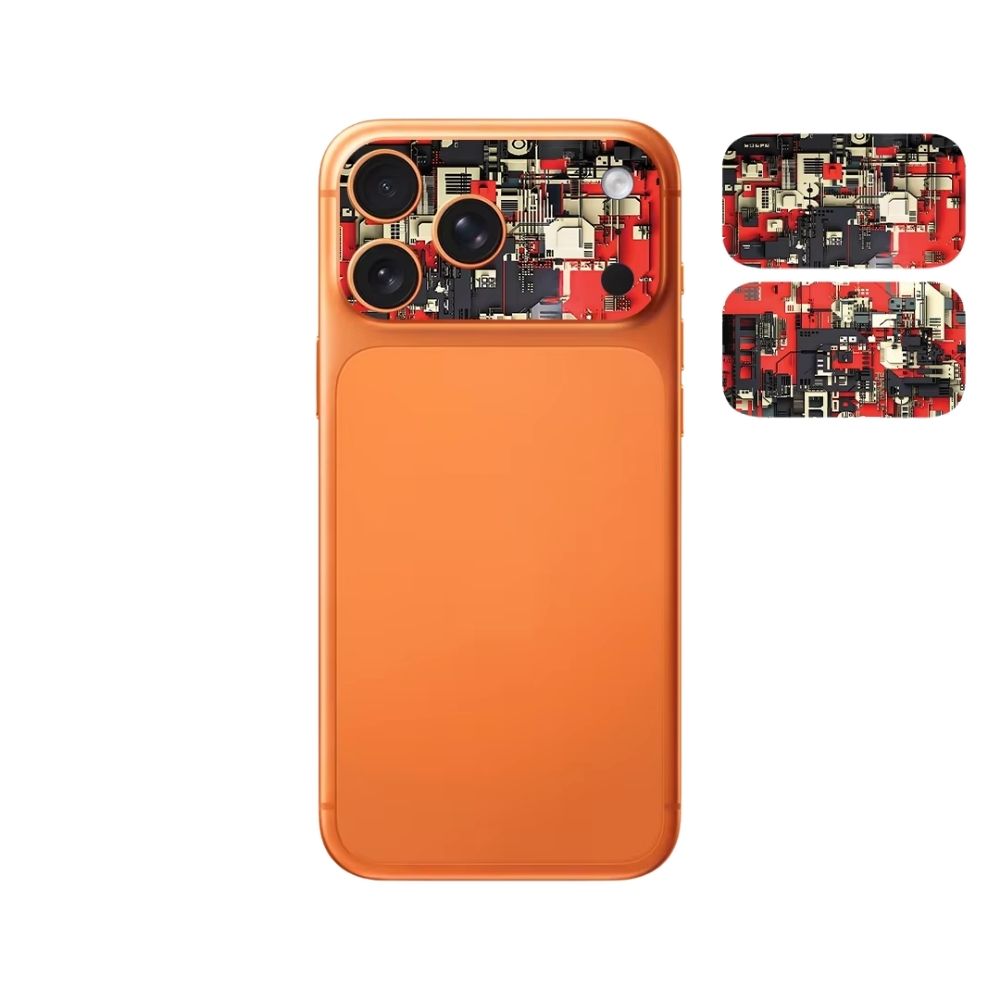 Refined iPhone Camera Lens Vinyl Skin, Scratch-Resistant Protective Wrap with Deep Waves Design & Precision Fit